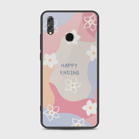 Huawei Honor 8X Cover - Design 47 Happy Series - HQ Ultra Shine Premium Infinity Glass Soft Silicon Borders Case (Fast Delivery)