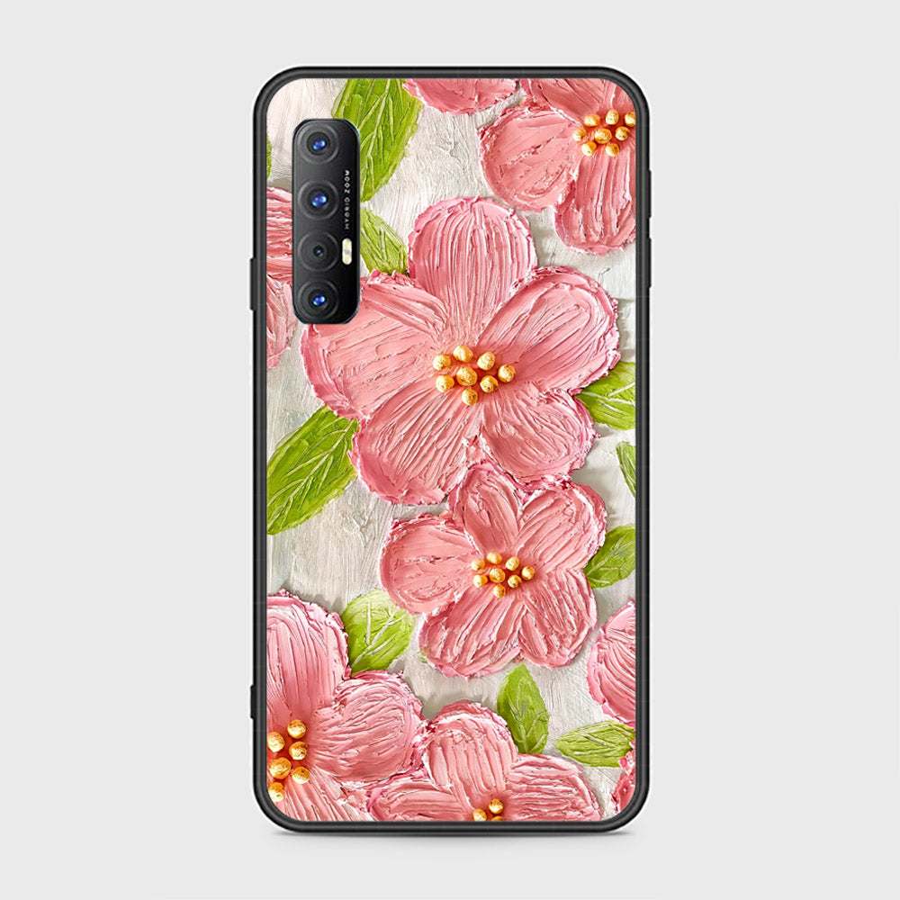 Oppo Reno Pro 5G Cover Floral Series Design Pink Green