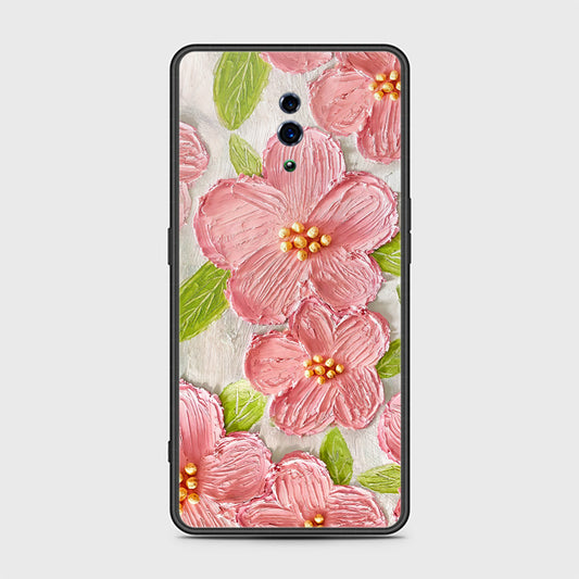 Oppo Reno Cover - Floral Series - Design 9 - Pink & Green - HQ Ultra Shine Premium Infinity Glass Soft Silicon Borders Case