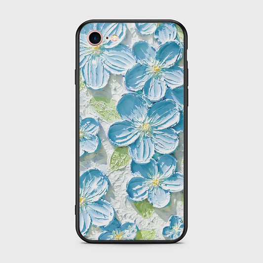 iPhone 8 / 7 Cover - Floral Series - Design 12 - Grey & Green - HQ Ultra Shine Premium Infinity Glass Soft Silicon Borders Case