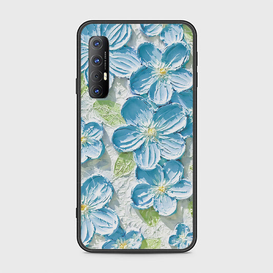 Oppo Reno 3 Pro 5G Cover - Floral Series - Design 12 - Grey & Green - HQ Ultra Shine Premium Infinity Glass Soft Silicon Borders Case