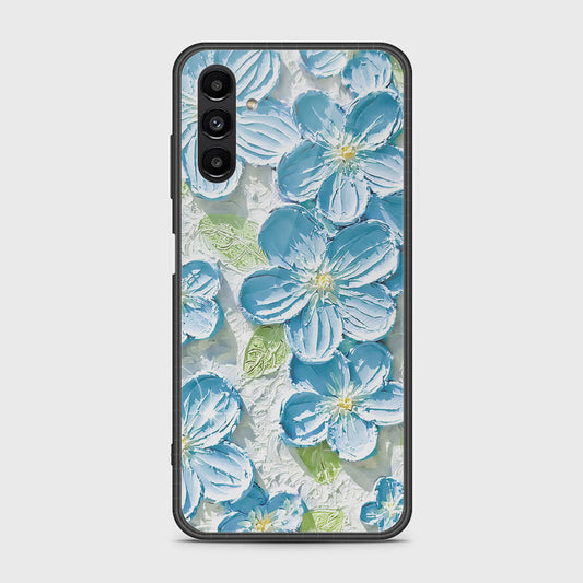 Samsung Galaxy A13 5G Cover - Floral Series - Design 12 - Grey & Green - HQ Ultra Shine Premium Infinity Glass Soft Silicon Borders Case