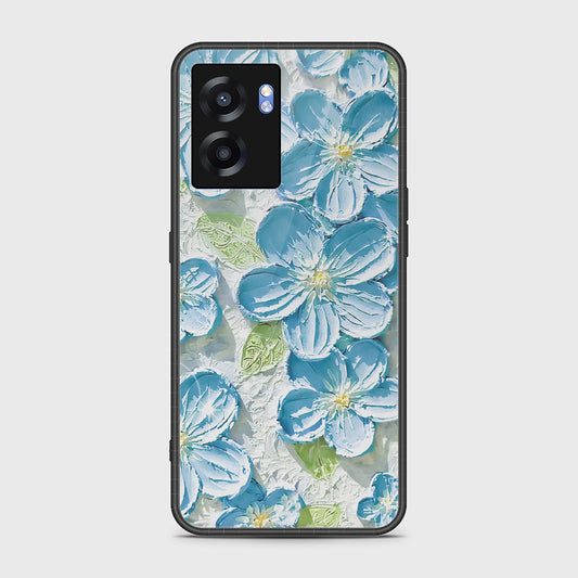 Oppo A57 5G Cover - Floral Series - Design 12 - Grey & Green - HQ Ultra Shine Premium Infinity Glass Soft Silicon Borders Case
