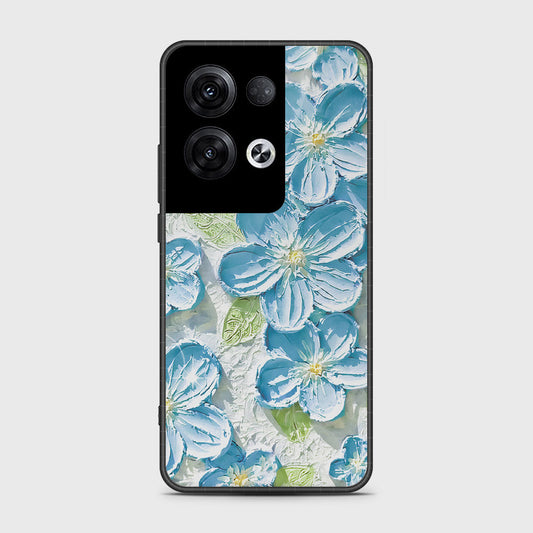 Oppo Reno 8 Pro Cover - Floral Series - Design 12 - Grey & Green - HQ Ultra Shine Premium Infinity Glass Soft Silicon Borders Case