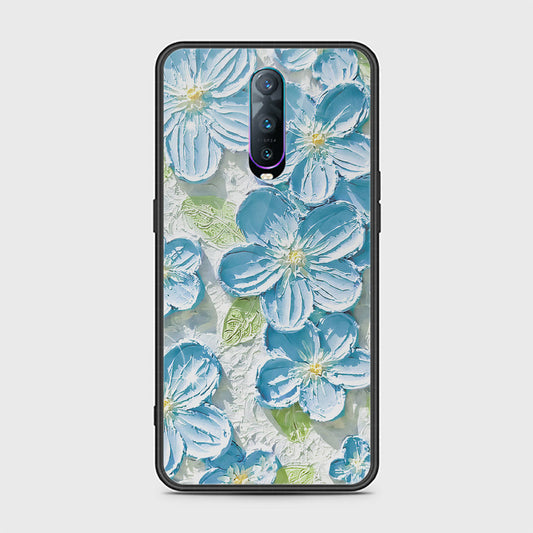 Oppo R17 Pro Cover - Floral Series - Design 12 - Grey & Green - HQ Ultra Shine Premium Infinity Glass Soft Silicon Borders Case