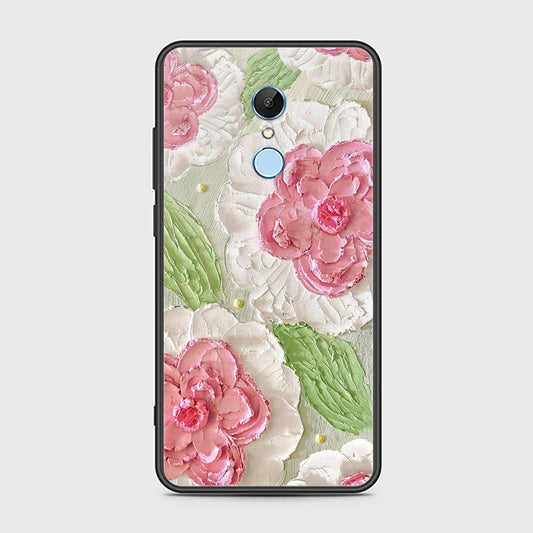 Redmi 5 Plus Cover - Floral Series - Design 13 - Offwhite & Green - HQ Ultra Shine Premium Infinity Glass Soft Silicon Borders Case (Fast Delivery)(FS)