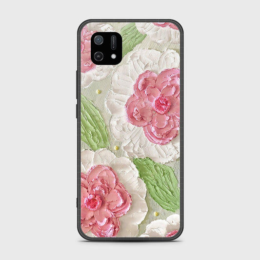 Oppo A16e Cover - Floral Series - Design 13 - Offwhite & Green - HQ Ultra Shine Premium Infinity Glass Soft Silicon Borders Case (Fast Delivery) (H)