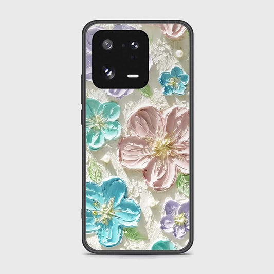Xiaomi Civi 3 Cover - Floral Series - Design 14 - Blue & Purple - HQ Ultra Shine Premium Infinity Glass Soft Silicon Borders Case