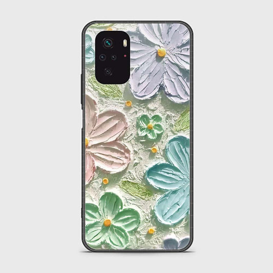 Xiaomi Redmi Note 10 4G Cover - Floral Series - Design 15 - Blue & Green - HQ Ultra Shine Premium Infinity Glass Soft Silicon Borders Case