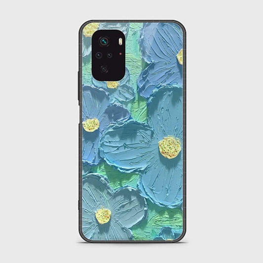 Xiaomi Redmi Note 10 4G Cover - Floral Series - Design 1 - Purple & Aqua - HQ Ultra Shine Premium Infinity Glass Soft Silicon Borders Case