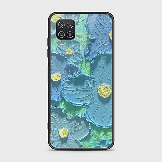 Samsung Galaxy A12 Nacho Cover - Floral Series - Design 1 - Purple & Aqua - HQ Ultra Shine Premium Infinity Glass Soft Silicon Borders Case