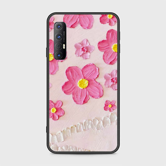 Oppo Reno 3 Pro 5G Cover - Floral Series - Design 2 - Pink - HQ Ultra Shine Premium Infinity Glass Soft Silicon Borders Case