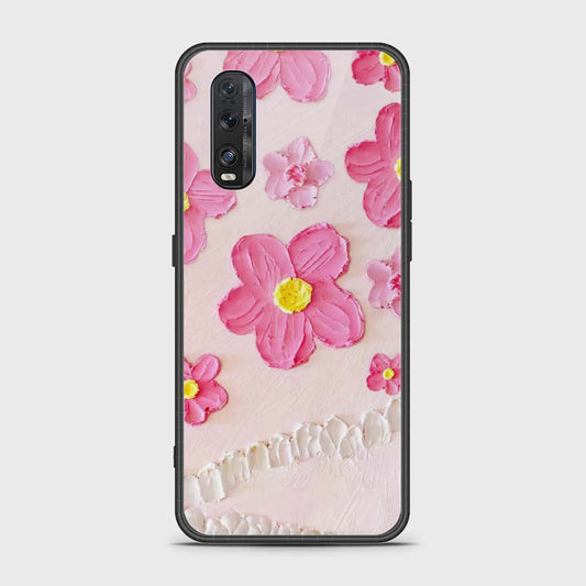 Oppo Find X2 Cover - Floral Series - Design 2 - Pink - HQ Ultra Shine Premium Infinity Glass Soft Silicon Borders Case