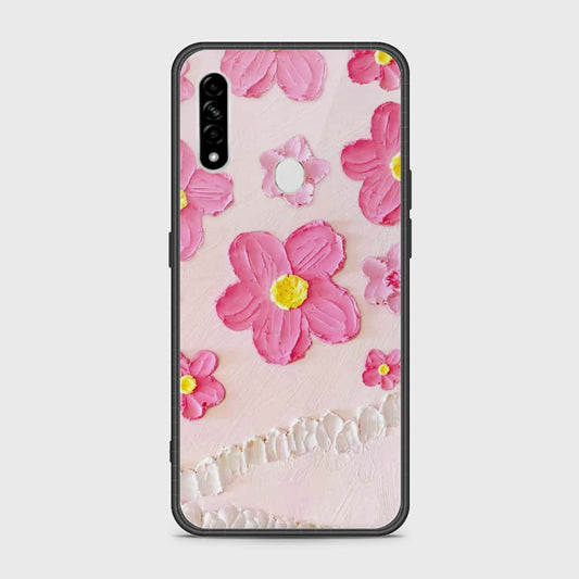 Oppo A31 Cover - Floral Series - Design 2 - Pink - HQ Ultra Shine Premium Infinity Glass Soft Silicon Borders Case