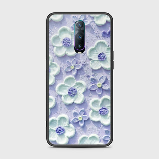 Oppo R17 Pro Cover - Floral Series - Design 4 - Purple & White - HQ Ultra Shine Premium Infinity Glass Soft Silicon Borders Case