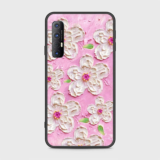 Oppo Reno 3 Pro 5G Cover - Floral Series - Design 5 - Pink & White - HQ Ultra Shine Premium Infinity Glass Soft Silicon Borders Case