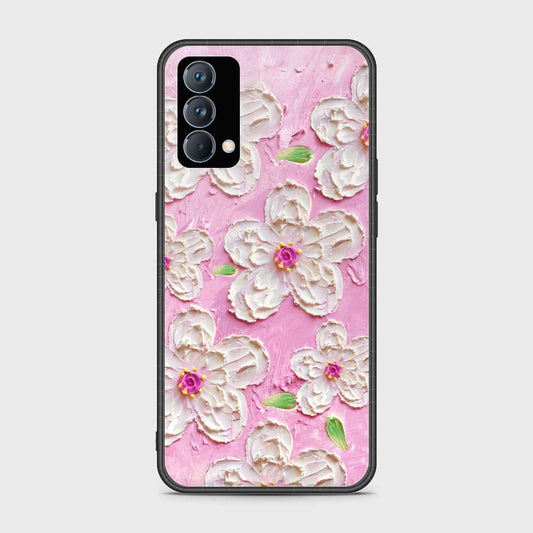 Realme GT Master Cover - Floral Series - Design 5 - Pink & White - HQ Ultra Shine Premium Infinity Glass Soft Silicon Borders Case