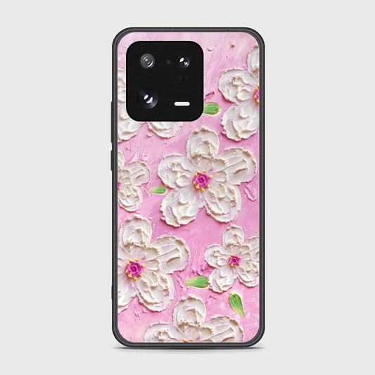 Xiaomi Civi 3 Cover - Floral Series - Design 5 - Pink & White - HQ Ultra Shine Premium Infinity Glass Soft Silicon Borders Case