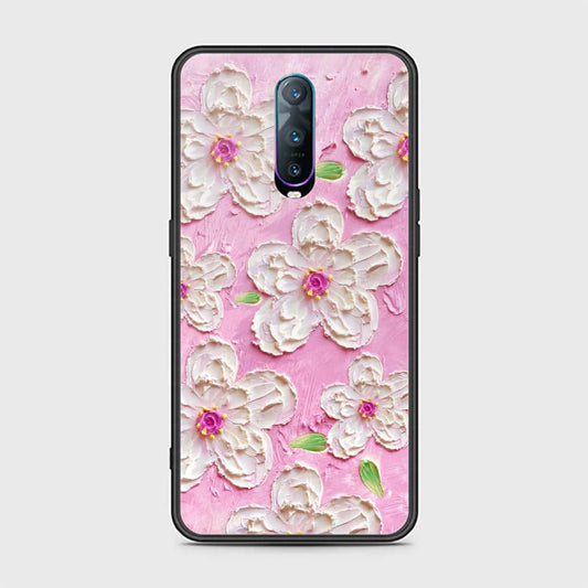 Oppo R17 Pro Cover - Floral Series - Design 5 - Pink & White - HQ Ultra Shine Premium Infinity Glass Soft Silicon Borders Case