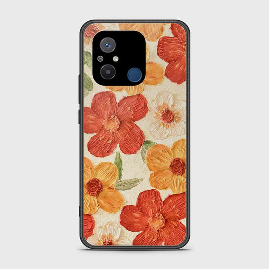 Xiaomi Redmi 12C Cover - Floral Series - Design 6 - Red & Orange - HQ Ultra Shine Premium Infinity Glass Soft Silicon Borders Case