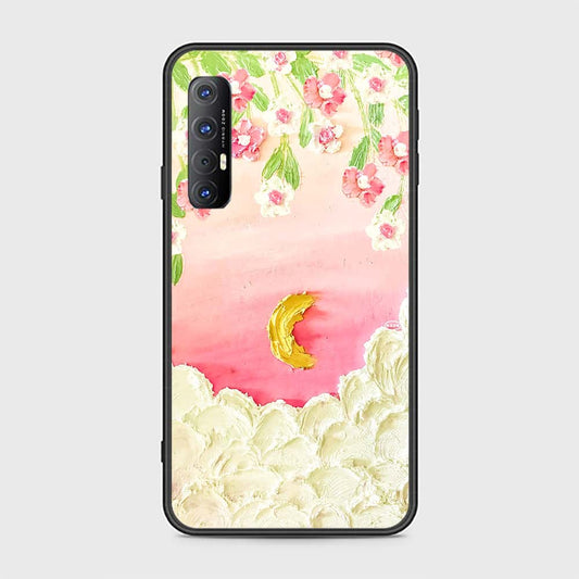 Oppo Reno 3 Pro 5G Cover - Floral Series - Design 7 - Pink & Yellow - HQ Ultra Shine Premium Infinity Glass Soft Silicon Borders Case
