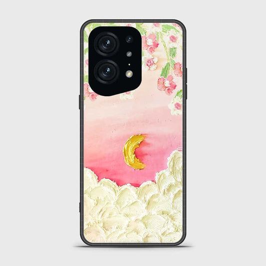 Oppo Find X5 Pro Cover - Floral Series - Design 7 - Pink & Yellow - HQ Ultra Shine Premium Infinity Glass Soft Silicon Borders Case