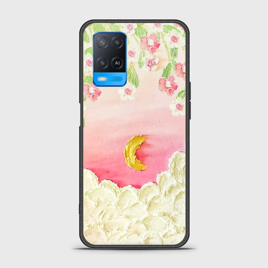 Oppo A54 4G Cover - Floral Series - Design 7 - Pink & Yellow - HQ Ultra Shine Premium Infinity Glass Soft Silicon Borders Case