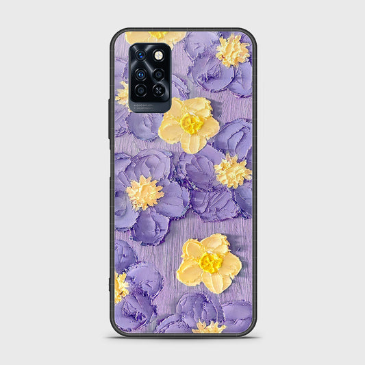 Infinix Note 10 Pro Cover - Floral Series - Design 8 - Pink & Yellow - HQ Ultra Shine Premium Infinity Glass Soft Silicon Borders Case