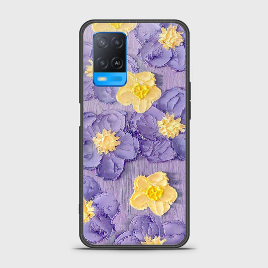 Oppo A54 4G Cover - Floral Series - Design 8 - Pink & Yellow - HQ Ultra Shine Premium Infinity Glass Soft Silicon Borders Case