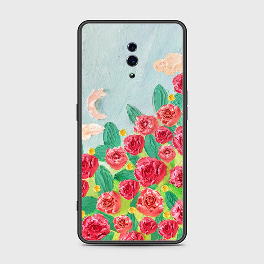 Oppo Reno Cover - Floral Series - Design 10 - Red & Green - HQ Ultra Shine Premium Infinity Glass Soft Silicon Borders Case