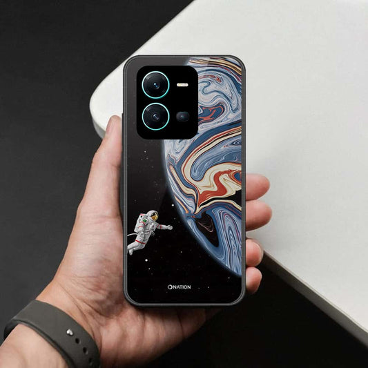 Vivo V25 5G Cover - Cosmic Marble Astronaut Design - HQ Ultra Shine Premium Infinity Glass Soft Silicon Borders Case
