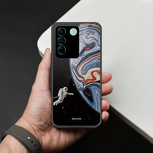 Vivo V27e Cover - Cosmic Marble Astronaut Design - HQ Ultra Shine Premium Infinity Glass Soft Silicon Borders Case