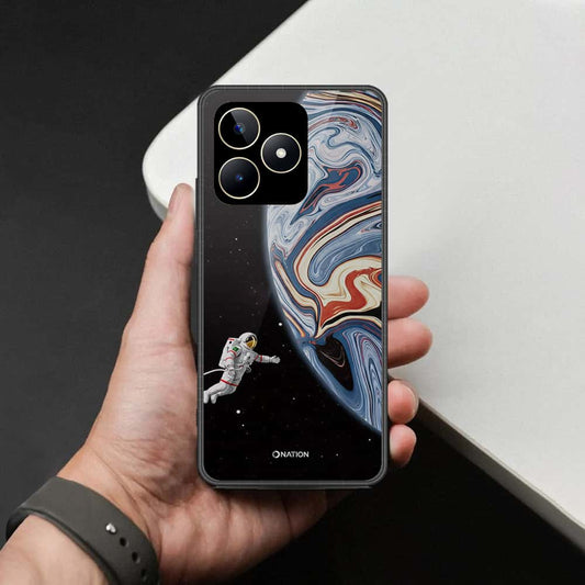 Realme Note 50 Cover - Cosmic Marble Astronaut Design - HQ Ultra Shine Premium Infinity Glass Soft Silicon Borders Case