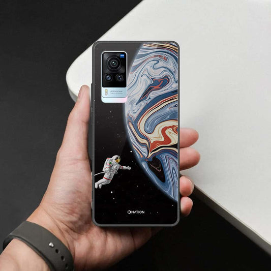 Vivo X60 Pro Cover - Cosmic Marble Astronaut Design - HQ Ultra Shine Premium Infinity Glass Soft Silicon Borders Case