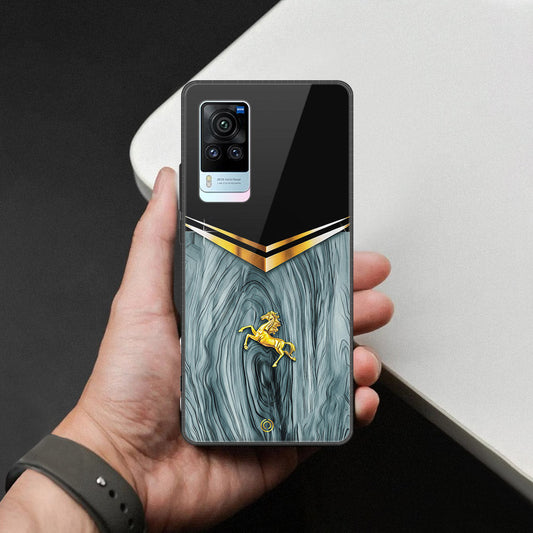 Vivo X60 Pro Cover - Majestic Royal V Design - HQ Ultra Shine Premium Infinity Glass Soft Silicon Borders Case