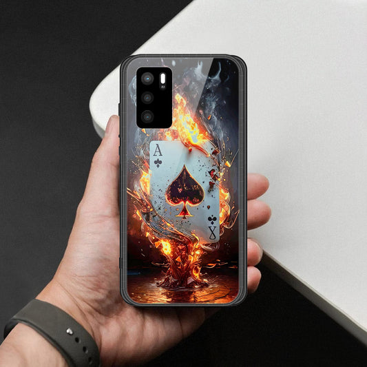 Oppo A16 Cover - Ace of Fire Rising Star Design - HQ Ultra Shine Premium Infinity Glass Soft Silicon Borders Case