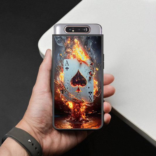 Samsung Galaxy A80 Cover - Ace of Fire Rising Star Design - HQ Ultra Shine Premium Infinity Glass Soft Silicon Borders Case