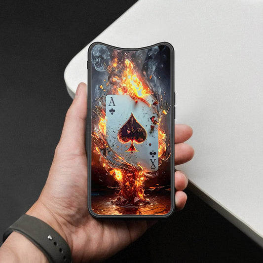 Oppo Find X Cover - Ace of Fire Rising Star Design - HQ Ultra Shine Premium Infinity Glass Soft Silicon Borders Case
