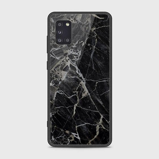 Samsung Galaxy A31 Cover - Black Marble Series - D22 - HQ Ultra Shine Premium Infinity Glass Soft Silicon Borders Case ( Fast Delivery )