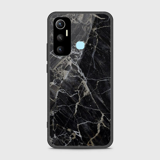 Infinix Hot 11 Cover- Black Marble Series - D42 - HQ Ultra Shine Premium Infinity Glass Soft Silicon Borders Case ( Fast Delivery )