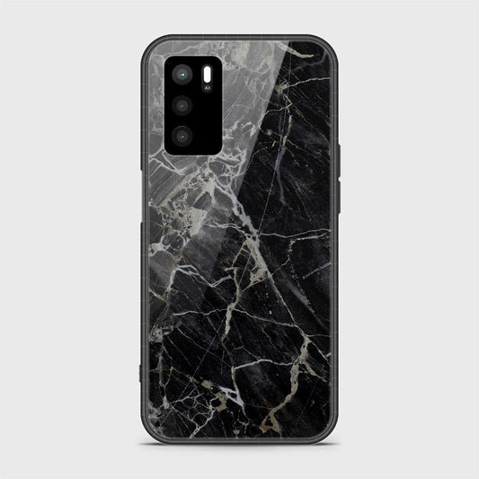Oppo A54 4G Cover- Black Marble Series - ( D13 )  HQ Ultra Shine Premium Infinity Glass Soft Silicon Borders Case ( Fast Delivery )