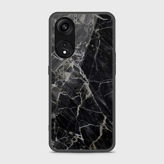Oppo A1 Pro Cover- Black Marble Series - HQ Ultra Shine Premium Infinity Glass Soft Silicon Borders Case (Fast Delivery)