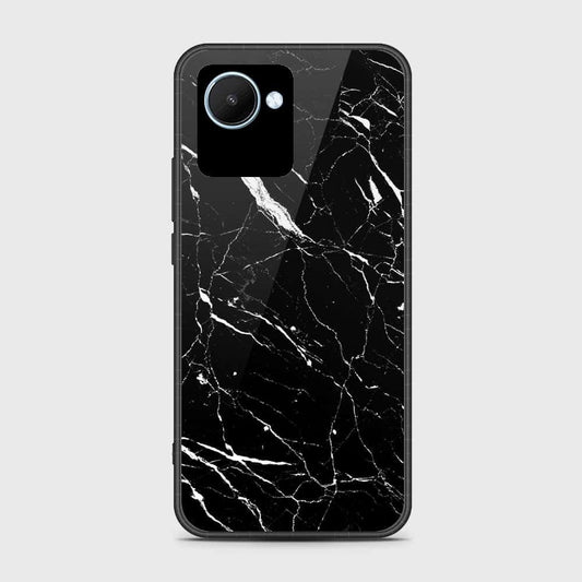 Realme C30 Cover- Black Marble Series - HQ Ultra Shine Premium Infinity Glass Soft Silicon Borders Case (Fast Delivery)