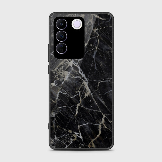 Vivo V27e Cover- Black Marble Series - HQ Premium Shine Durable Shatterproof Case