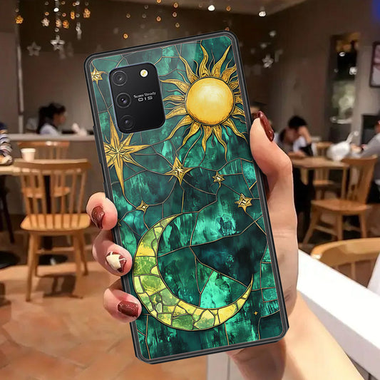 Samsung Galaxy A91 Cover - Celestial Starry Universe Series - HQ Ultra Shine Premium Infinity Glass Soft Silicon Borders Case