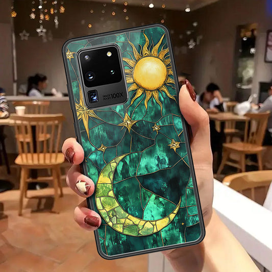 Samsung Galaxy S20 Ultra Cover - Celestial Starry Universe Series - HQ Ultra Shine Premium Infinity Glass Soft Silicon Borders Case