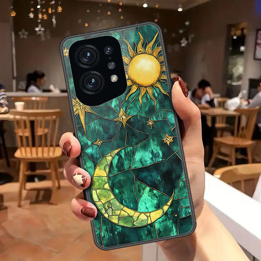Oppo Find X5 Cover - Celestial Starry Universe Series - HQ Ultra Shine Premium Infinity Glass Soft Silicon Borders Case