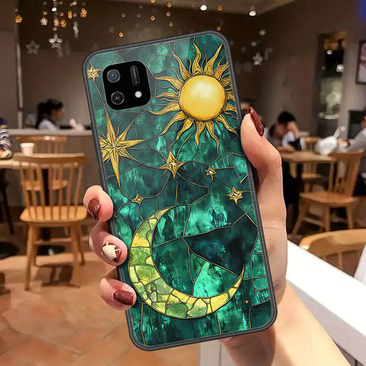 Oppo A16E Cover - Celestial Starry Universe Series - HQ Ultra Shine Premium Infinity Glass Soft Silicon Borders Case