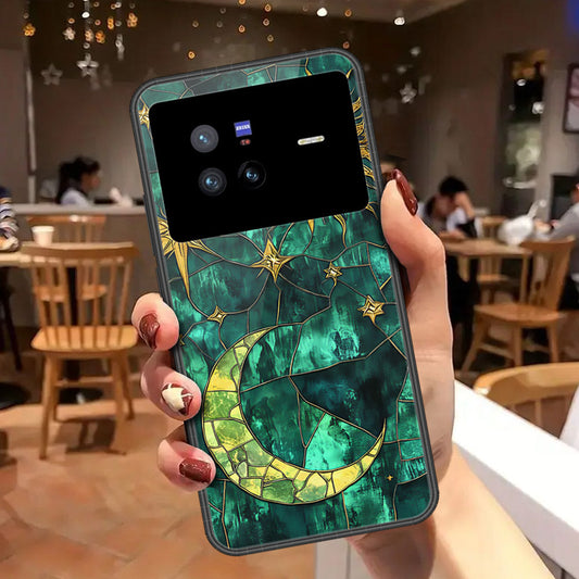 Vivo X80 Cover - Celestial Starry Universe Series - HQ Ultra Shine Premium Infinity Glass Soft Silicon Borders Case