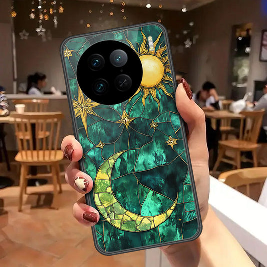 Vivo X90 Pro Cover - Celestial Starry Universe Series - HQ Ultra Shine Premium Infinity Glass Soft Silicon Borders Case